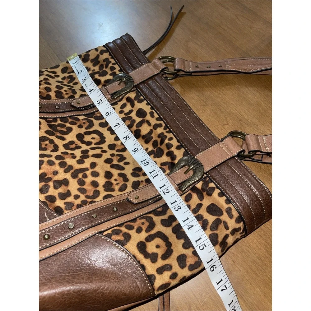 Justin Boots Concealed Carry Tote Brown Cheetah Animal Print Faux Leather